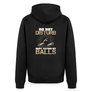 Stören Sie nicht Busy Gaming Lustiges - Unisex Premium Bio Zip Hoodie - Schwarz - Hinten - Nico (187cm)
