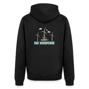 Fan Whisperer Technicien d'éolienne amusant - Veste à capuche bio Premium Unisexe - noir - Dos - Nico (187cm)