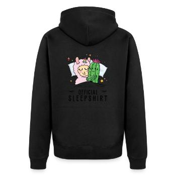 Offizielles Schlafanzug, Einhorn, Umarmungen, - Unisex Premium Bio Zip Hoodie - Schwarz - Hinten - Nico (187cm)