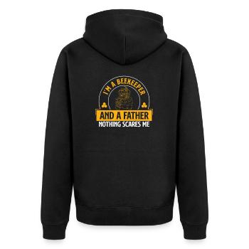 I'm A Beekeeper Funny Beekeeping For Honey - Unisex Premium Bio Zip Hoodie - Schwarz - Hinten - Nico (187cm)