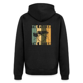 Die schnelleren Funny Drumming Drum Rudiments für - Unisex Premium Bio Zip Hoodie - Schwarz - Hinten - Nico (187cm)