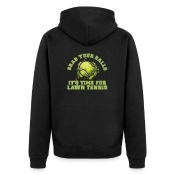 Schnapp dir deine Bälle Lustiges Tennisspiel - Unisex Premium Bio Zip Hoodie - Schwarz - Hinten - Nico (187cm)