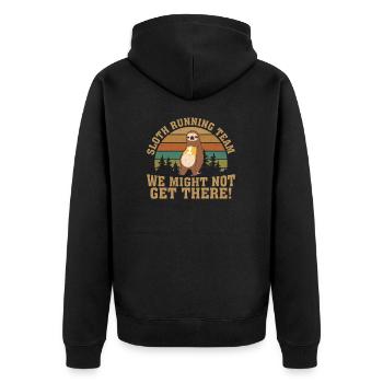 Sloth Running Team Funny Sloth Mode For A - Unisex Premium Organic Zip Hoodie - black - Back - Nico (187cm)
