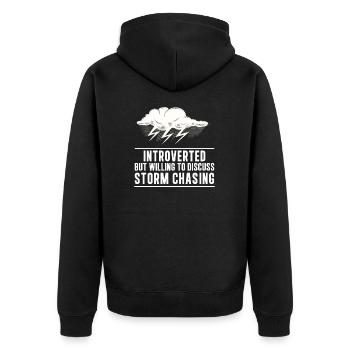 Introverti mais prêt à discuter de Funny Storm - Veste à capuche bio Premium Unisexe - noir - Dos - Nico (187cm)