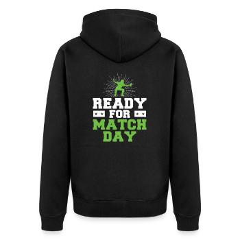 Lustiges Softball-Spiel für eine Baseball-Saison, - Unisex Premium Bio Zip Hoodie - Schwarz - Hinten - Nico (187cm)