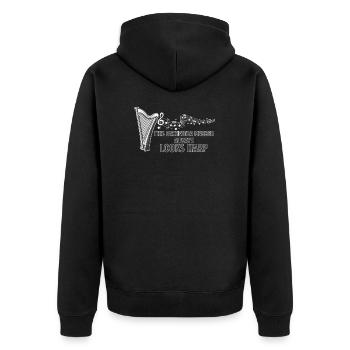 Member Always Looks Harp Funny Harp Player - Unisex Premium Bio Zip Hoodie - Schwarz - Hinten - Nico (187cm)