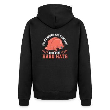 Not All Superheroes Wear Capes Funny Powerline - Unisex Premium Organic Zip Hoodie - black - Back - Nico (187cm)