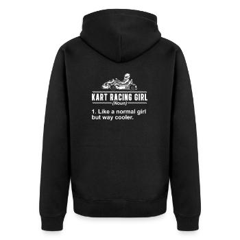 Kartrennen Lustiger Go-Kart-Humor für ein Mädchen - Unisex Premium Bio Zip Hoodie - Schwarz - Hinten - Nico (187cm)