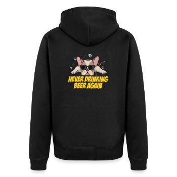 « Never Drinking Again » pour les amoureux des - Veste à capuche bio Premium Unisexe - noir - Dos - Nico (187cm)