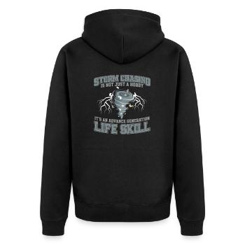 Storm Chasing Funny Meteorologist For A - Unisex Premium Organic Zip Hoodie - black - Back - Nico (187cm)