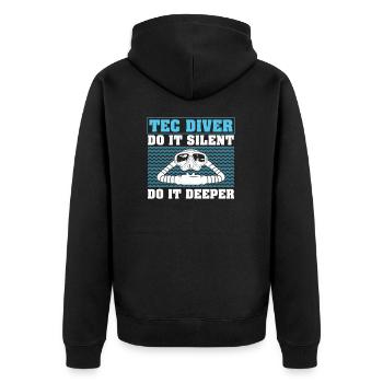 Tec Diver Do It Silent Do It Deeper Funny Plongée - Veste à capuche bio Premium Unisexe - noir - Dos - Nico (187cm)