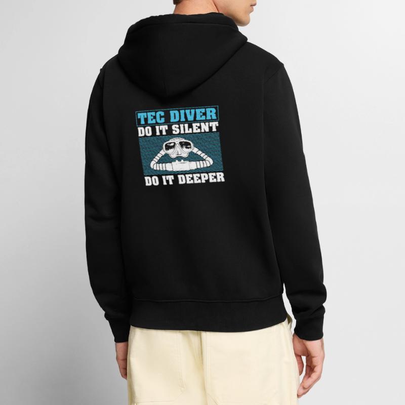 Tec Diver Do It Silent Do It Deeper Funny Plongée Veste à capuche bio Premium Unisexe