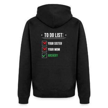 Jeu de mots de tir à l'arc amusant pour votre sœur - Veste à capuche bio Premium Unisexe - noir - Dos - Nico (187cm)
