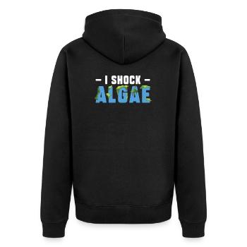 I Shock Algae Funny Pool Guy Service - Unisex Premium Organic Zip Hoodie - black - Back - Nico (187cm)