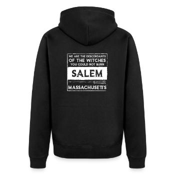 Nous sommes les descendants des sorcières que - Veste à capuche bio Premium Unisexe - noir - Dos - Nico (187cm)
