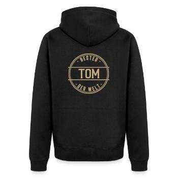 Bester Tom Der Welt Lustiges Männer Namen - Unisex Premium Bio Zip Hoodie - Schwarz - Hinten - Nico (187cm)