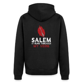 Salem ça coule dans mes veines Sorcellerie Vraies - Veste à capuche bio Premium Unisexe - noir - Dos - Nico (187cm)
