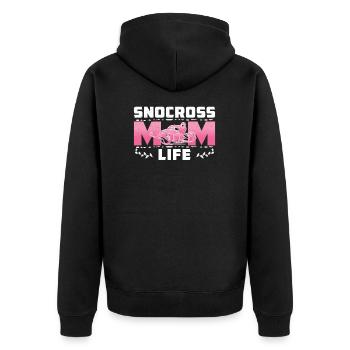 Cool Snocross Mom Life For A Snowmachine Mother - Unisex Premium Organic Zip Hoodie - black - Back - Nico (187cm)