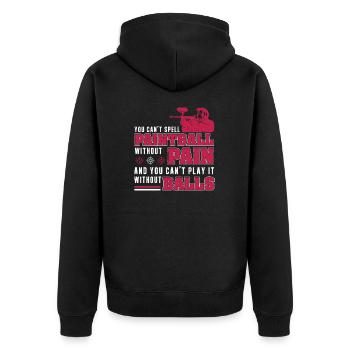 You Can't Spell Lustiger Paintball-Fan für - Unisex Premium Bio Zip Hoodie - Schwarz - Hinten - Nico (187cm)