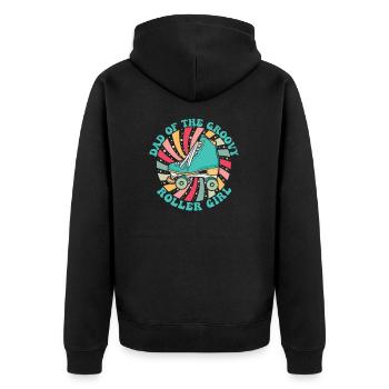 Groovy Rollschuhe für Retro Quad Skating Skater - Unisex Premium Bio Zip Hoodie - Schwarz - Hinten - Nico (187cm)