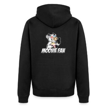 Moovie Fan Funny Film Enthusiast Movie Lover - Unisex Premium Organic Zip Hoodie - black - Back - Nico (187cm)