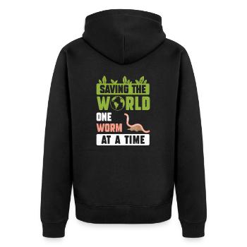 Save The World Humour Vermiculture Humour pour un - Veste à capuche bio Premium Unisexe - noir - Dos - Nico (187cm)