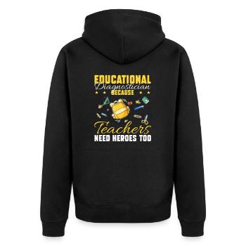 Appréciation éducative amusante pour les - Veste à capuche bio Premium Unisexe - noir - Dos - Nico (187cm)