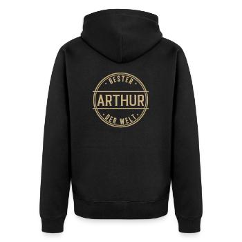 Bester Arthur Der Welt Lustiges Männer Namen - Unisex Premium Bio Zip Hoodie - Schwarz - Hinten - Nico (187cm)