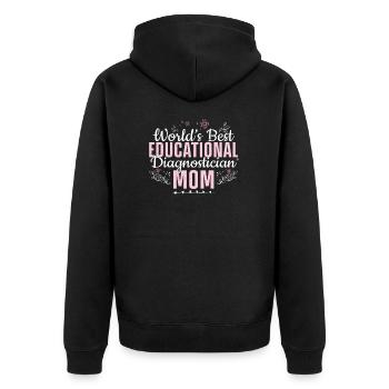 World's Best Educational Diagnostician For A - Unisex Premium Organic Zip Hoodie - black - Back - Nico (187cm)