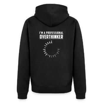 Professionelles Overthinker Spielbrettspiel für - Unisex Premium Bio Zip Hoodie - Schwarz - Hinten - Nico (187cm)