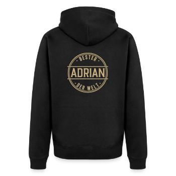 Bester Adrian Der Welt Lustiges Männer Namen - Unisex Premium Bio Zip Hoodie - Schwarz - Hinten - Nico (187cm)