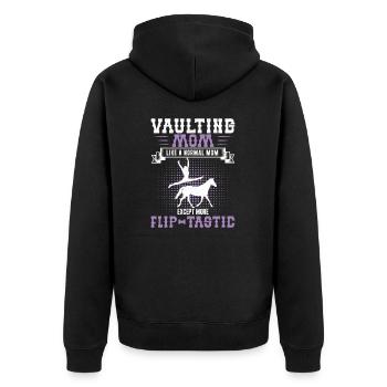 Vaulting Mom Like A Normal Mom Except More - Unisex Premium Organic Zip Hoodie - black - Back - Nico (187cm)