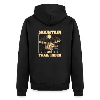 Mountain And Trail Rider Funny Snowmobile Riding - Unisex Premium Organic Zip Hoodie - black - Back - Nico (187cm)