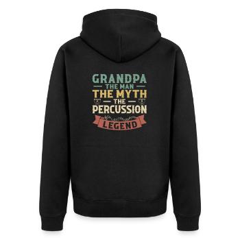 Opa Der Mann Der Mythos Die Perkussion-Legende - Unisex Premium Bio Zip Hoodie - Schwarz - Hinten - Nico (187cm)