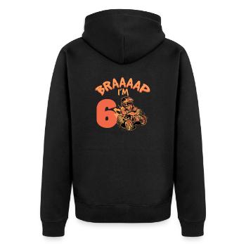 Braaaap Je suis 6 Quad VTT 6 ans 6ème anniversaire - Veste à capuche bio Premium Unisexe - noir - Dos - Nico (187cm)