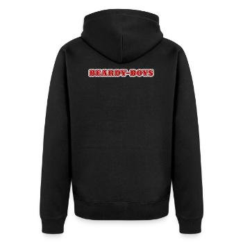 Beardy Boys Claim - Unisex Premium Bio Zip Hoodie - Schwarz - Hinten - Nico (187cm)