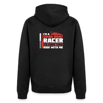 Fantastisches Dragboat-Rennen für einen - Unisex Premium Bio Zip Hoodie - Schwarz - Hinten - Nico (187cm)