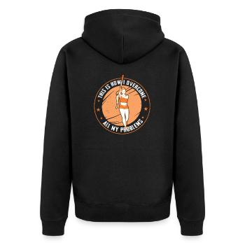 C'est ainsi que je surmonte tous mes problèmes : - Veste à capuche bio Premium Unisexe - noir - Dos - Nico (187cm)