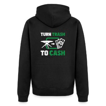 Trash To Cash Superbe humour retourné pour un - Veste à capuche bio Premium Unisexe - noir - Dos - Nico (187cm)