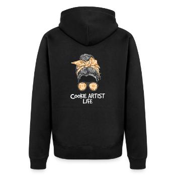Awesome Messy Bun Cookies For A Cookie Decorating - Unisex Premium Organic Zip Hoodie - black - Back - Nico (187cm)