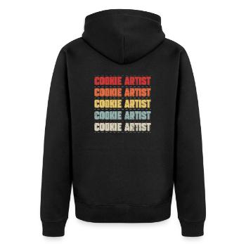 Retro Vintage Dekorieren Kekse für Kekse - Unisex Premium Bio Zip Hoodie - Schwarz - Hinten - Nico (187cm)