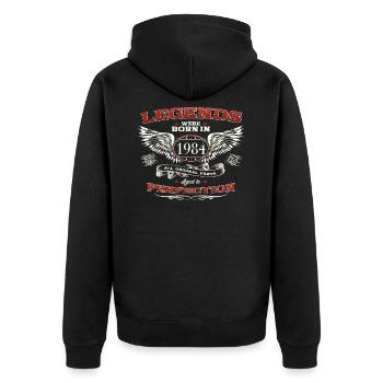 39e anniversaire homme légende né 1984 voiture classique - Veste à capuche bio Premium Unisexe - noir - Dos - Nico (187cm)