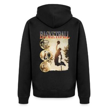 Basketteur Basketteur Dunking Joueur sportif - Veste à capuche bio Premium Unisexe - noir - Dos - Nico (187cm)