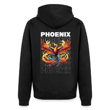 Phoenix Phoenix Fire Flames Mythologie des oiseaux - Veste à capuche bio Premium Unisexe - noir - Dos - Nico (187cm)