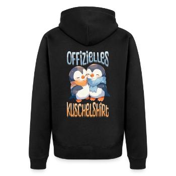 Chemise Officielle Câlin Pingouins Amour Coeur Mignon - Veste à capuche bio Premium Unisexe - noir - Dos - Nico (187cm)