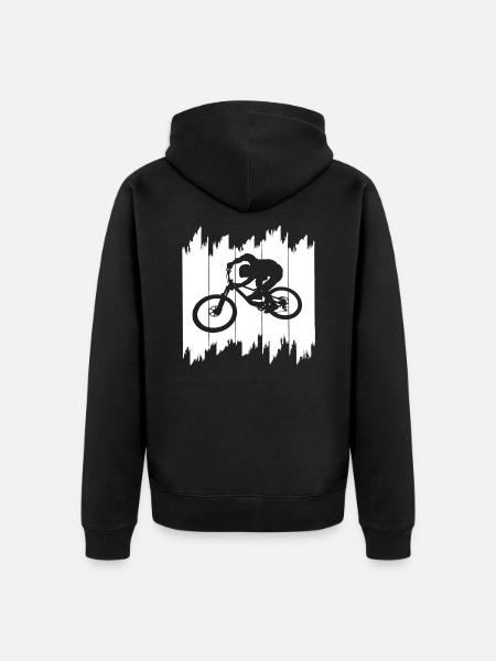 biken downhill bmx - Unisex Premium Bio Zip Hoodie - Schwarz