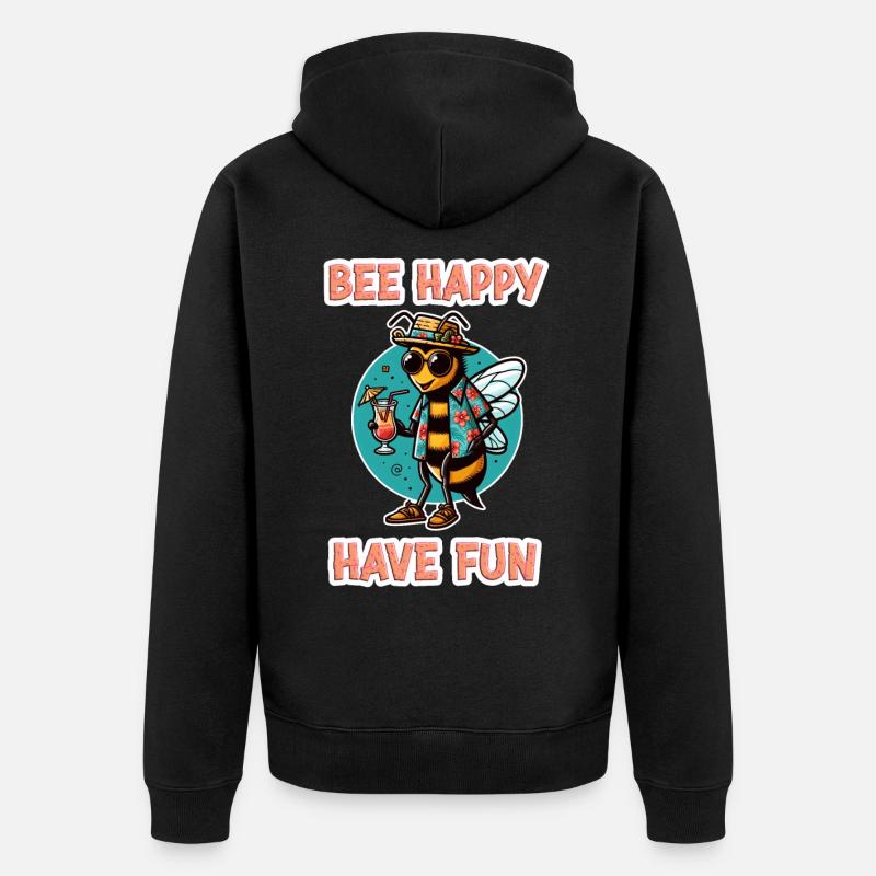 Bee Happy - Amusez-vous 5 - Veste à capuche bio Premium Unisexe - noir