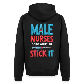 Infirmiers - Veste à capuche bio Premium Unisexe - noir - Dos - Nico (187cm)