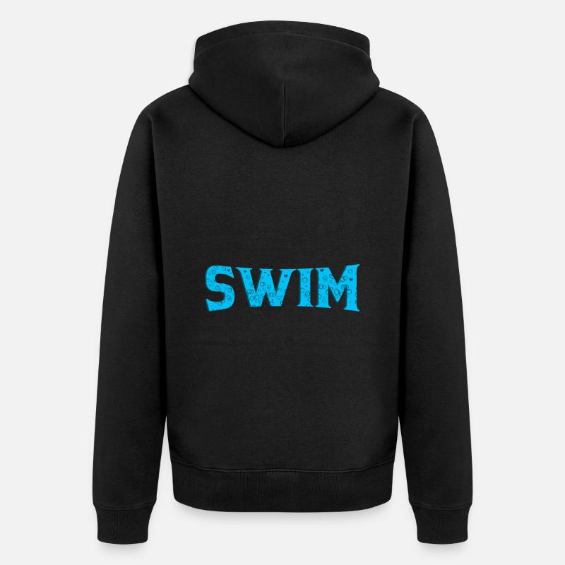 Schwimmen - Unisex Premium Bio Zip Hoodie - Schwarz