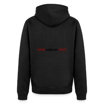 Fermier garçon coeur amour - Veste à capuche bio Premium Unisexe - noir - Dos - Nico (187cm)